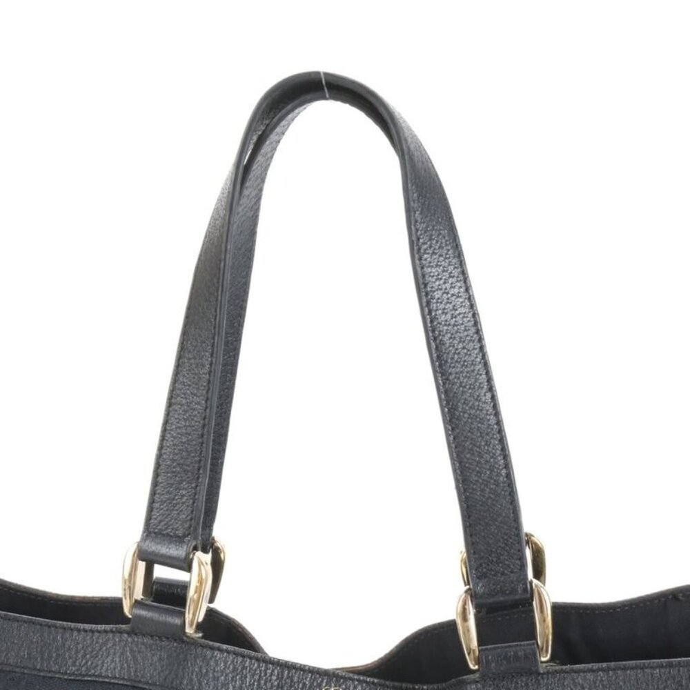 Gucci GG Canvas Leather Tote Shoulder Hand Black A4 Mee - Picture 2 of 9